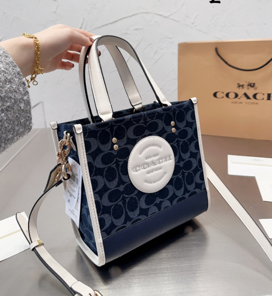 dempsey tote 22 in signature jacquard